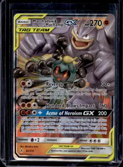 2019 Pokemon Sun & Moon Unbroken Bonds Marshadow Machamp Tag Team Holo #82/214 - Image 1