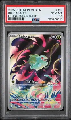 2025 POKEMON MEG EN-MEGA EVOLUTION ILLUSTRATION RARE #133 BULBASAUR PSA 10 - Image 1