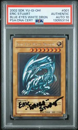 2002 YU-GI-OH! STARTER DECK: KAIBA BLUE-EYES WHITE DRAGON PSA AUTHENTIC AUTO 10 - Image 1