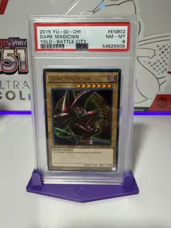 2015 YU-GI-OH! YUGI'S LEGEND DECK: BATTLE CITY #ENB02 DARK MAGICIAN PSA 8 - Image 1