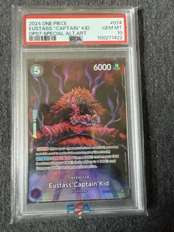 One Piece English OP07 Special Alternative Art SP Eustass 'Captain' Kid PSA 10 - Image 1