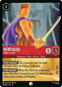 Hercules Might Leader 118/204 Whispers in the Well Non-Foil Disney Lorcana - Image 1