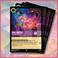 Disney Lorcana Mad Hatter - Eccentric Host 59/204 x4 | Super Rare Azurite Sea - Image 1