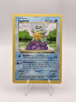 Pokemon TCG English Squirtle 063/102 Base Set Shadowless - LP - Image 1