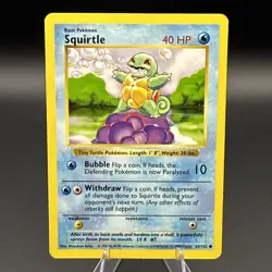 Pokemon TCG Squirtle 063/102 Base Set (Shadowless) Regular (LP-MP) See pics - Image 1