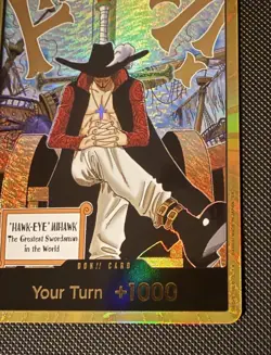 DON!! Card Dracule Mihawk Gold One Piece OP14 The Azure Sea's Seven NM unplayed - Image 4