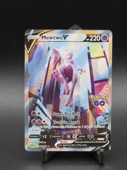 Pokemon Mewtwo v Alt Art Full Art Holo Ultra Rare Card 072/078 Pokemon Go - Image 1