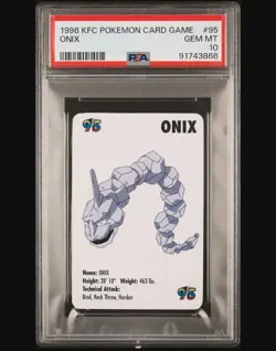 PSA 10 Gem Mint Onix #95 KFC Promo 1998 Mini Card Pokemon Card Game TCG - Image 1