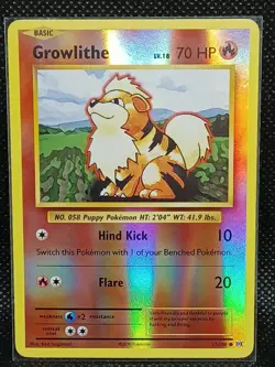 Pokemon Evolutions Growlithe Reverse Holo Common Card 17/108 NM - Image 1