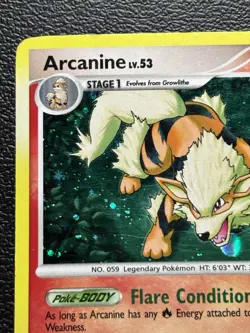 Pokemon TCG Arcanine LV. 53 Rare Holo Card 1/111 Rising Rivals MP - Image 3