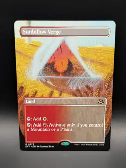MTG - Sunbillow Verge - BORDERLESS - Land (W/R) - DFT #373 - Rare - NM - Image 1
