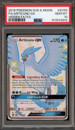 Pokemon Articuno GX Hidden Fates Full Art #SV54 PSA 10 Gem Mint - Image 1