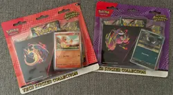 SET OF 2 - POKEMON ASCENDED HEROES TECH STICKER COLLECTION CHARMANDER & GHASTLY - Image 1