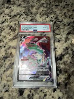 2022 POKEMON SWORD & SHIELD SILVER TEMPEST #TG20 FULL ART/RAYQUAZA VMAX PSA 10 - Image 1