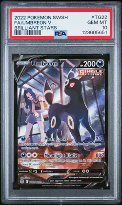 2022 POKEMON SWORD & SHIELD BRILLIANT STARS #TG22 FULL ART/UMBREON V PSA 10 - Image 1
