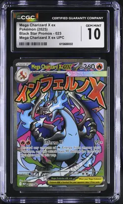 Pokemon 2025 Mega Charizard X ex 023 Mega Evolution Black Star Promo UPC - Image 1