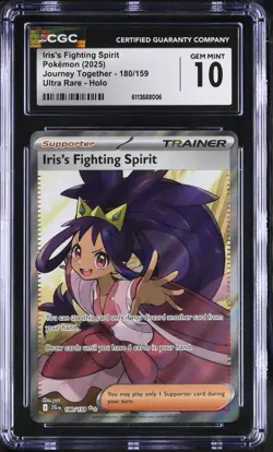 Pokemon 2025 Iris's Fighting Spirit 180/159 Journey Together Ultra Rare Holo - Image 1