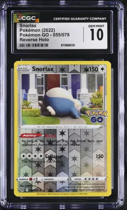 Pokemon 2022 Snorlax 055/078 Pokemon GO Reverse Holo - Image 1