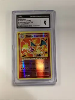 2016 Pokemon XY Evolutions 11/108 Charizard Reverse Holo CGC 9 - Image 1