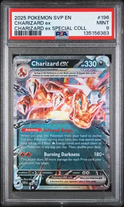 2025 POKEMON SVP EN-SV BLACK STAR PROMO #196 CHARIZARD EX PSA 9 - Image 1