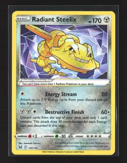 Pokemon SWSH11: Lost Origin #124/196 Holo Radiant Rare Radiant Steelix - Image 1