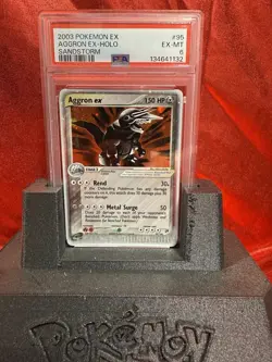 2003 Pokemon EX Sandstorm Aggron EX #95 Holo PSA 6 - Vintage TCG - Image 3