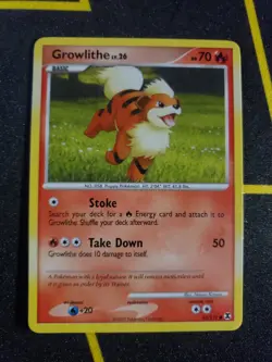 Growlithe Pokemon Platinum Rising Rivals Set COMMON 63/111 - Image 1