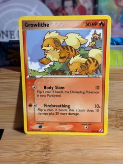 GROWLITHE 55/92 EX Legend Maker Unlimited Vintage Pokemon TCG Near Mint - Image 1