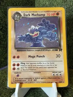Pokemon Dark Machamp *SWIRL* Holo Rare Team Rocket 10/82 (LP) - Image 1