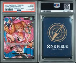 2025 ONE PIECE PREM BOOSTER SPECIAL ALTERNATE ART #047 CHARLOTTE PUDDING PSA 10 - Image 1