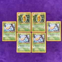 ☘ 2x Kakuna 33/102 & 4x Weedle 69/102 - Uncommon Base Set Pokemon Cards #GRS - Image 1