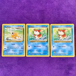 💧 Magikarp 35/102 + 2x Goldeen 53/64 - Base/Jungle Set Pokemon Cards - Image 1