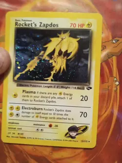 Rockets Zapdos Gym Challenge Holo Card 15/132 Pokemon TCG Vintage DMG/HP - Image 4