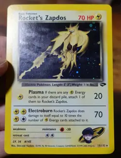 Rocket's Zapdos 15/132 Holo Gym Challenge Holobleed Error Pokemon Card PL-LP - Image 2