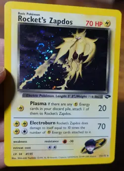 Rocket's Zapdos 15/132 Holo Gym Challenge Holobleed Error Pokemon Card PL-LP - Image 3