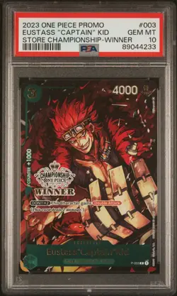 2023 One Piece Promos Eustass “Captain” Kid Store Championship Winner PSA 10 - Image 1