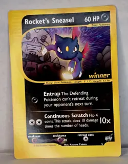 2002 ROCKETS SNEASEL 5 Pokemon BEST OF WINNER PROMO JUMBO VINTAGE CARD NINTENDO - Image 1