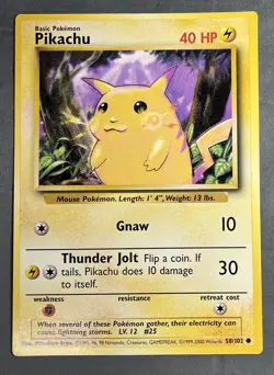 Jumbo Pokemon Card Pikachu 58/102 NOT FOR PLAY USE Promo Giant Big Oversize - Image 2