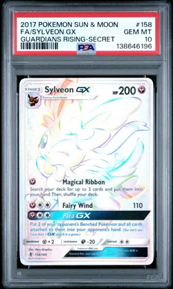 2017 Pokemon Sun & Moon Guardians Rising #158 FA Sylveon Gx Secret PSA 10 - Image 1