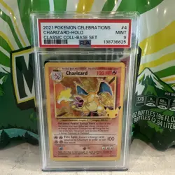 Pokemon TCG Charizard 2021 Pokemon Celebrations PSA 9 4/102 Foil Holo NEAR MINT - Image 1