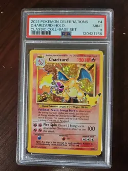 Pokemon TCG Charizard 2021 Pokemon Celebrations PSA 9 4/102 Foil Holo NEAR MINT - Image 1