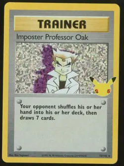Imposter Professor Oak 73/102 Holo Rare Pokemon Celebrations 25th Anniversary NM - Image 1