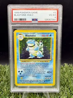 Pokemon TCG Blastoise Holo-Rare Card 2/102 Base Set 1999, PSA Grade 4 - Image 1