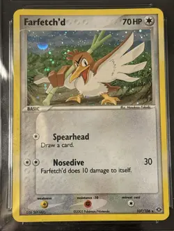 2005 Pokemon EX Emerald Secret Rare Card Farfetch'd Holo 107/106 CGC 5.5 Exc - Image 2