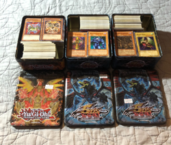 Vintage Yu-Gi-Oh Common Cards Lot Bulk 1,419 Total + 3 Tins - Image 1