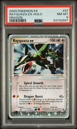 2003 Pokemon EX Dragon Rayquaza EX-Holo 97 psa 8 - Image 1