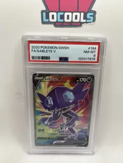 2020 Pokemon SABLEYE V 194 Sword & Shield Base Set PSA 8 NM - Image 1