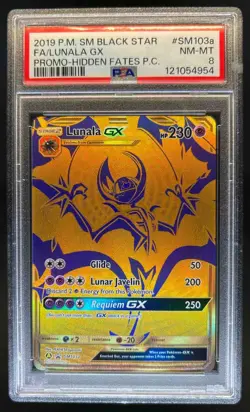 2016-19 Pokemon SM Black Star Promos Lunala #SM103 PSA 8 - Image 1