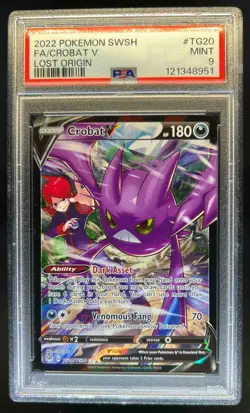 2022 Pokemon SWSH Lost Origin Crobat V Trainer Gallery #TG20/TG30 PSA 9 - Image 1