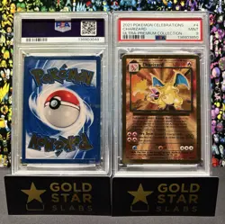PSA 9 (Sequential) 2021 Pokemon Celebration UPC Gold Metal Charizard & Pikachu - Image 2